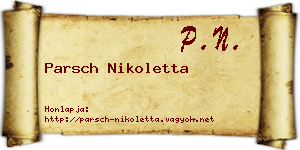 Parsch Nikoletta névjegykártya